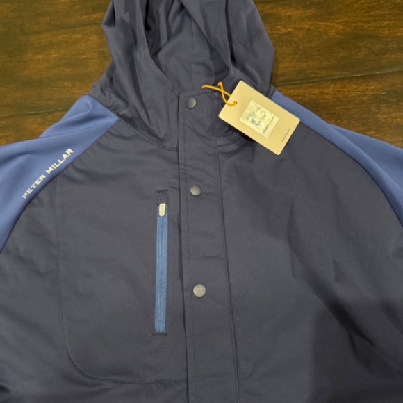 Peter Millar Men's Medium Sport Navy / Navy Weld Half-Snap Hoodie MSRP $245 - Picture 8 of 11